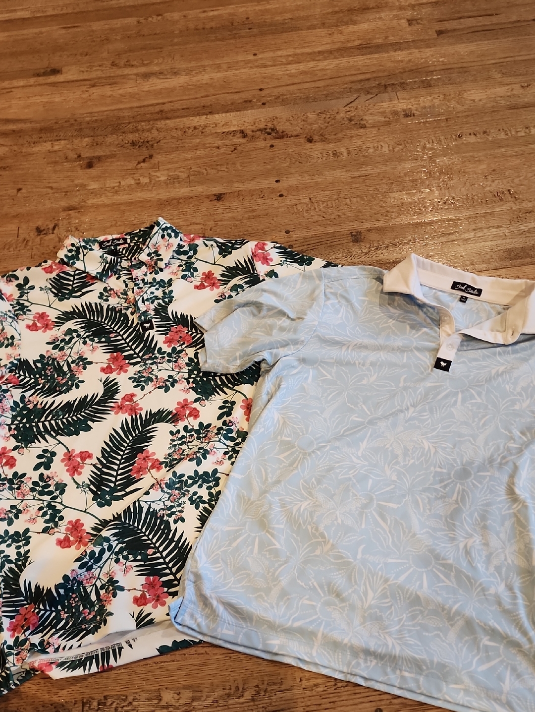 Bad Birdie Floral Button Shirt & Sky Blue Floral Polo